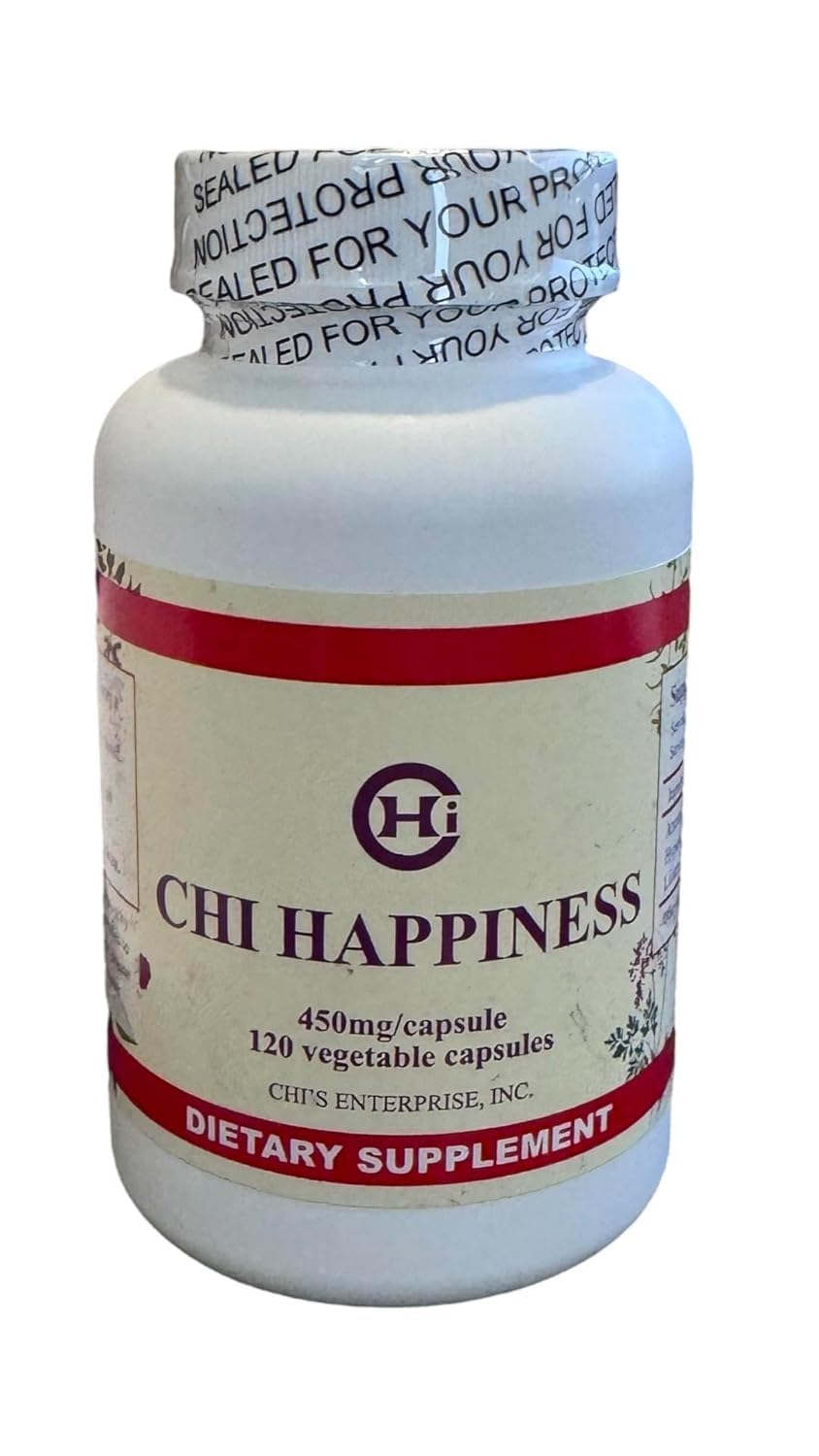 Chi Happiness – 120 Vegetarian Capsules, 450mg Each – Herbal Supplement with Anemarrhena Asphodeloides, Hypericum Perforatum, and Lilium Brownii