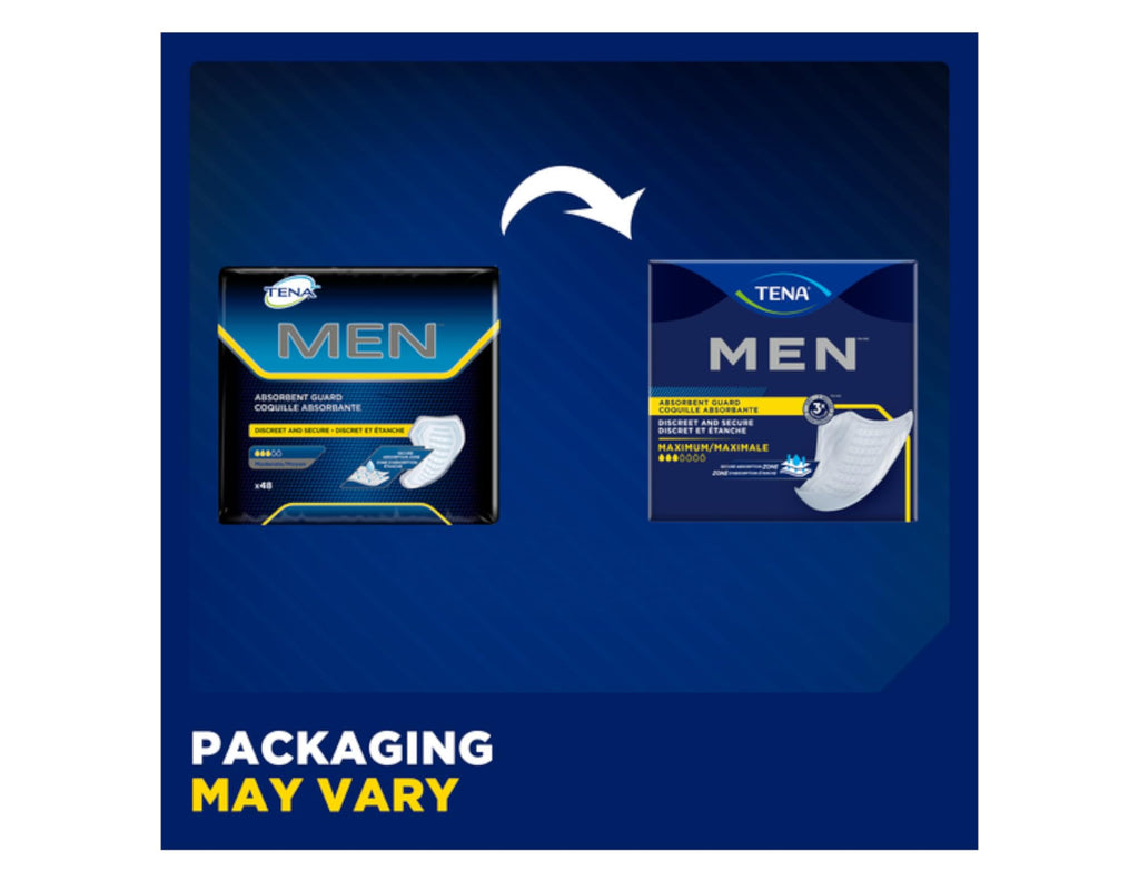 Tena Men Maximum Male Incontinent Pad Cup Shape 8" L 50600, Maximum, 120 Ct