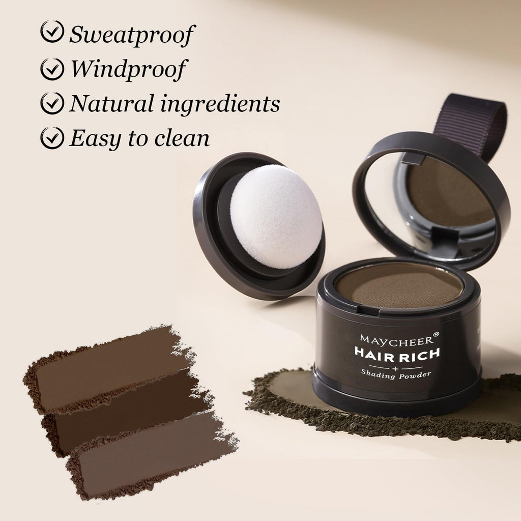 Nicgou Hairline Shadow Powder, Hair Shadow Root Cover Up, Hair Line Concealer Root Cover Up, Unisex Root Touch Up Hair Powder (Dark Brown, 01)