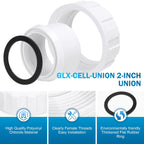 Salt Cell 2" Union Connector Kit Replacement for Hayward Salt Chlorine Generator, GLX-Cell-Union for Hayward AquaRite turbo cell T-3 T-15 Union, for Hayward Salt Cell Coupling Pool and Spa Pump Part