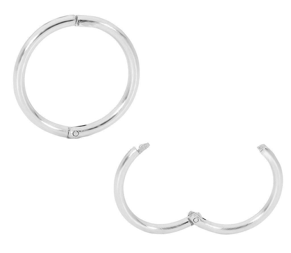 (8mm) 925 Solid Sterling Silver Australian Made Hinged Sleeper Earrings Nose Lip Septum Tragus Hoop Segment Ring Nickel Free Hypoallergenic