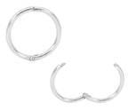 (8mm) 925 Solid Sterling Silver Australian Made Hinged Sleeper Earrings Nose Lip Septum Tragus Hoop Segment Ring Nickel Free Hypoallergenic