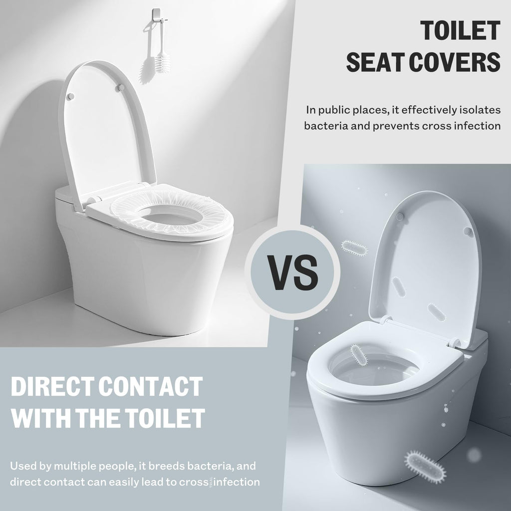 Bertreno Commercial Toilet Seat Cover Dispenser Wall Mount Half-Fold Toilet Seat Cover Holder for Restroom Commercial Bathroom White