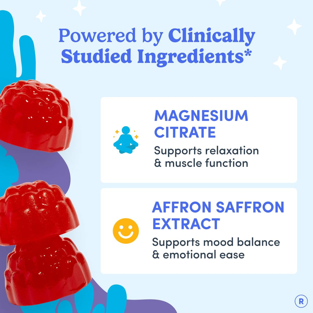 First Day Teens’ Nighttime Reset Calming Magnesium Gummies – Sleep Aid Supports Peaceful Rest, Balanced Mood & Energy – Supplement with Magnesium Citrate, Affron & No Melatonin – 30-Day Supply