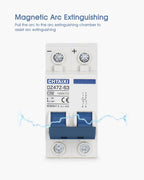 CHTAIXI DC Miniature Circuit Breaker, 2 Pole 1000V 32 Amp Isolator for Solar PV System, Thermal Magnetic Trip, DIN Rail Mount, Chtaixi DC Disconnect Switch C32