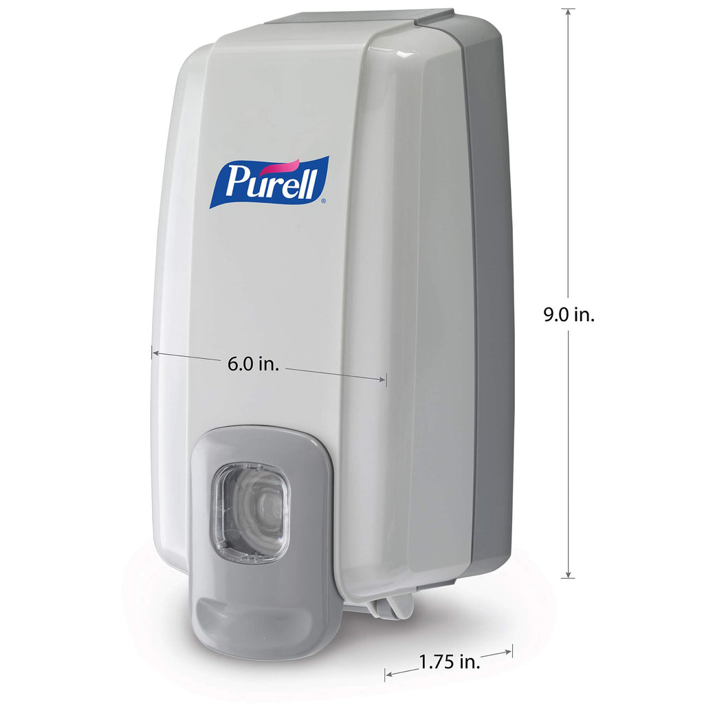PURELL NXT Push-Style SPACE SAVER Sanitizer Dispenser, Dove Grey, for 1000 mL PURELL NXT Sanitizer Gel Refills (Pack of 1) - 2120-06