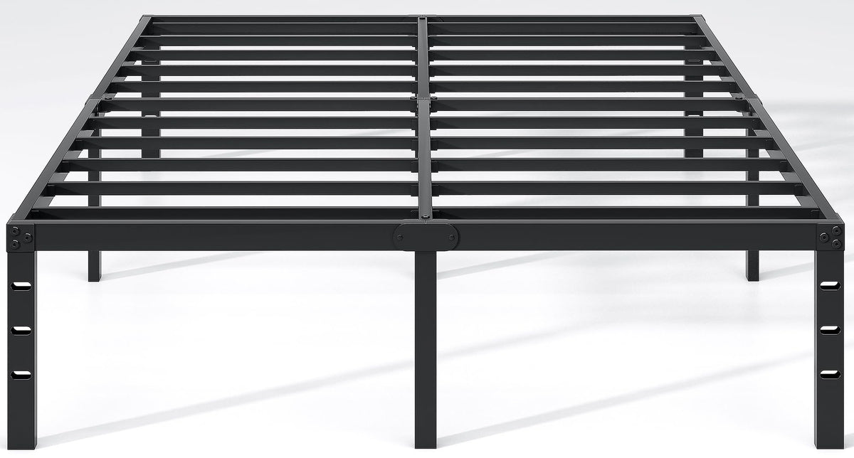 NEW JETO Metal Bed Frame,King Size Bed Frame with Storage Space,18 Inch