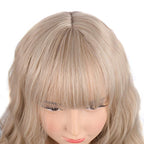 PATTNIUM Blonde Wig Short for Kids Girls Wavy Wig with Bangs Child Flaxen Blonde Wigs Synthetic Cosplay Halloween Party Costume Wigs (Flaxen Blonde)