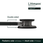 3M Littmann Classic III Monitoring Stethoscope, 5811, More Than 2X as Loud, Weighs Less, Stainless Steel Smoke-Finish Chestpiece, 27" Black Tube, Smoke Stem, and Headset