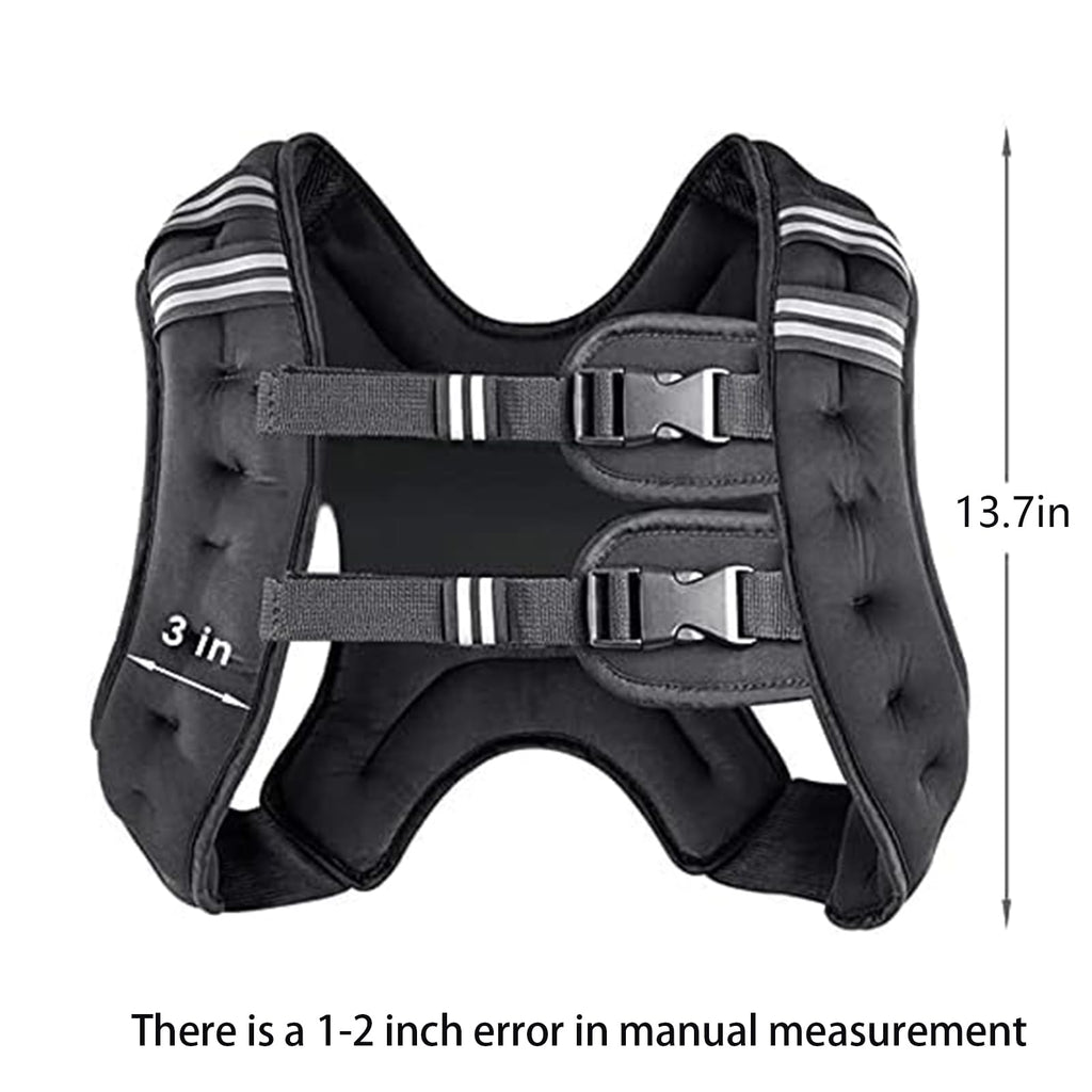 Prodigen Weighted Vest for Women and Men 8 Lbs with Reflective Stripe and Double Adjustable Buckle Straps Weight Vests for Strength Training, Jogging, Cardio, Weight Loss, Muscle Building, Black