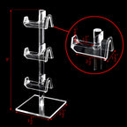 MOOCA 2 Pcs Set Premium Acrylic 3 Tier Eyeglasses Frame Riser Display Stand, Sunglasses Rack, Sunglasses Rack Holder, Acrylic Eyewear Display, Glasses Holder Stand, 3 Frames for Each Holder