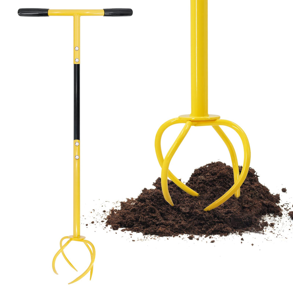 Altdorff Hand Tiller for Gardening, Garden Claw Manual Tiller with Ergomomic Handle, Steel Cultivator Tiller Lawn Aerator Tool Soil Lossener for Gardening Bed and Plant Box