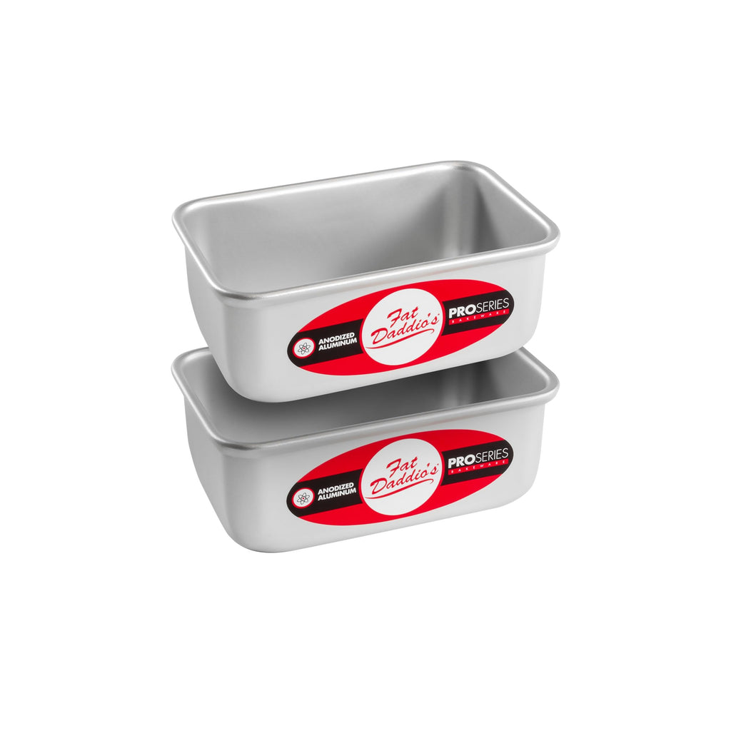 Fat Daddio's BP-5639-2PK Anodized Aluminum Bread Loaf Pan, 4.875 x 2.75 x 2 inch, Set of 2