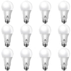 Energetic A19 Light Bulbs 75 Watt Equivalent, 1200LM Super Brightness, Daylight 5000K, E26 Standard Base, Non-Dimmable 10W A19 LED Light Bulb, UL Listed, 12 Pack