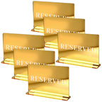 6 Pieces Large Gold Reserved Table Signs, Reserved Seating Sign, Reserve Signs for Wedding Exclusive Seat Identification at Restaurants and Parties (Large-6PCS)