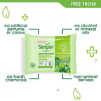 Simple Sensitive Skin Experts Kind To Skin Cleansing Facial Wipes, Waterproof Mascara Remover, Even Softer, 25 Count, (4 Pack)