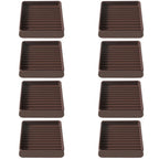 2.5x2.5 Square Rubber Furniture Caster Cups, Anti-Sliding Furniture Pads Bed Stopper Floor Protectors with Grip - Protect Any Flooring