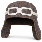 Pilot Sauna Hat for Men & Women Aviator Wool Mens - Banya Hat for Men Felt Sauna Cap for Women Finnish Gray