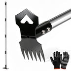 60" Weed Puller Tool with Long Handle, 2-in-1 Weed Rake & Garden Hoe, Stand Up Weeding Tools Gardening, Heavy Duty Steel Weeder Tool, Manual Uprooting Weed Remover Tool for Yard, Lawn, Patio, Garden