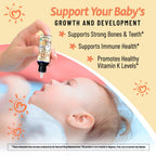 Legendairy Milk Vitamin D Drops for Infants, Organic Baby Vitamin D3 K2 Liquid 400 IU, Vegan for Newborns Toddlers & Kids, Childrens Supplement for Strong Bones & Teeth, Sugar Free, 90 Servings