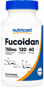 Nutricost Fucoidan (750mg) 120 Capsules - Vegan, GMO-Free, 60 Servings