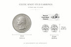 AeraVida Interlocking Celtic Knot Sterling Silver Stud Earrings for Women, 10mm, Small Earring, Tiny Earring