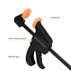 6 Inch Bar Clamps for Woodworking, 2 Pcs Trigger Quick Grip, Mini Clamps for Wood Gluing