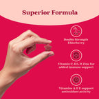BeLive Elderberry Gummies with Vitamin C, D3 and Zinc - Multivitamin Supplement for Immune Health Support for Kids & Adults - 50 Count - Raspberry Flavor