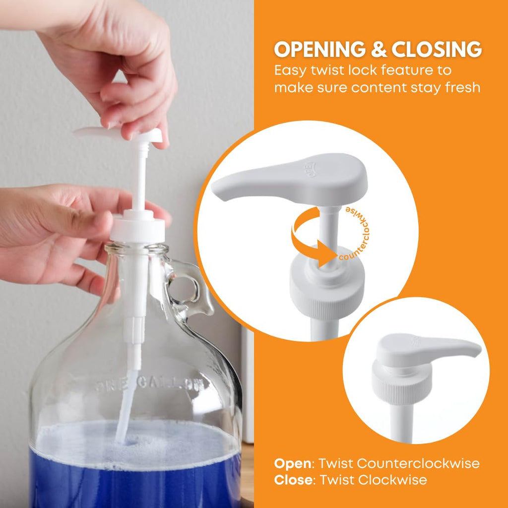Half-Gallon Laundry Detergent Dispenser Glass with Pump | 64 oz