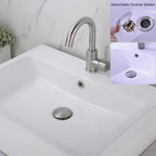 Rockgoya Bathroom Sink Drain,2 Pack Drain Stopper Bathroom Sink Without Overflow,Pop Up Drain Assembly with Detachable Strainer Basket,Built-in Anti-Clogging Strainer,Stainless Steel Brushed Nickel