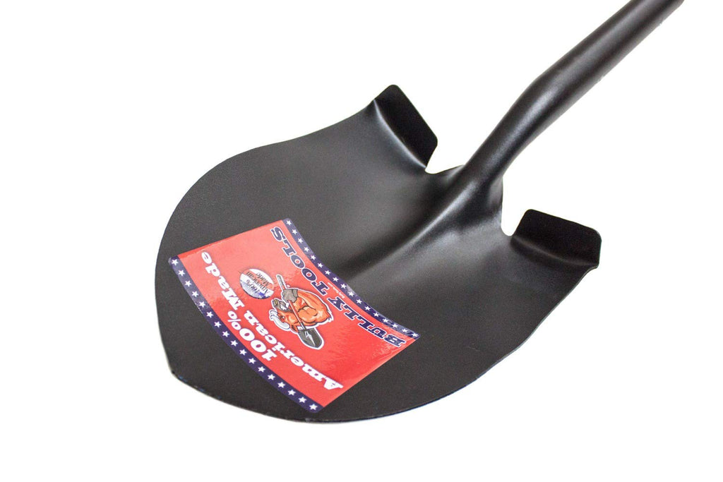 BULLY TOOLS 62510 14 Ga. Round Point Shovel – Heavy-Duty Fiberglass Long Handle for Digging & Landscaping, Durable Steel Blade, Ergonomic Grip, Enhanced Leverage for Reduced Fatigue – Made in The USA
