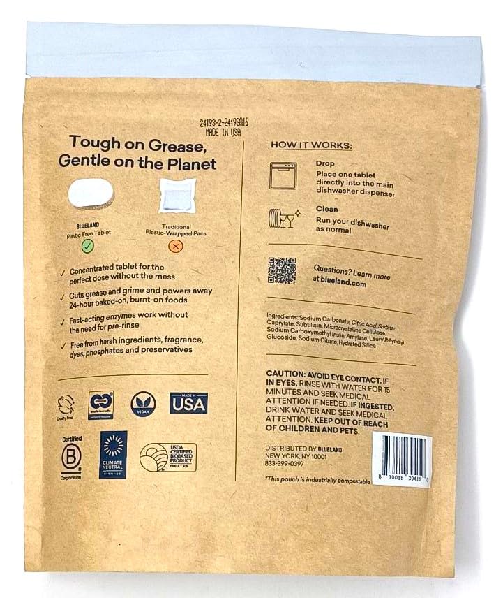 Blueland Dishwasher Detergent Tablets 110 Count. Fragrance-free.