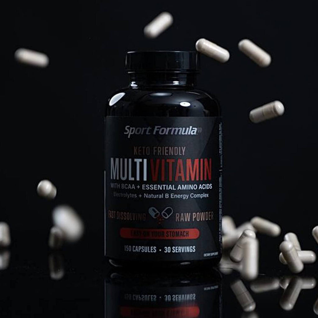 Sport Formula Daily Keto Superfood Multivitamin BCAA Amino Acid Powder Capsules for Men and Women. Won't Upset Your Stomach: Natural Vitamin B Energy Complex: Anti Aging Immune System Support