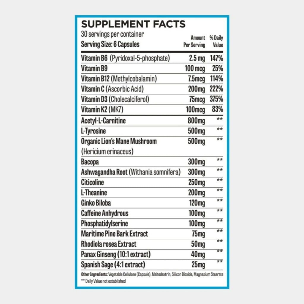 ROAR AMBITION Genuine Hunter Focus Premium Nootropic Brain Supplement for Memory and Focus - US Made with All Natural Ingredients Incl L-Theanine, Bacopa Monnieri & Lion's Mane