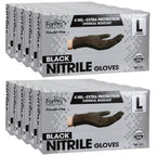 ForPro Professional Collection Disposable Nitrile Gloves, Chemical Resistant, Powder-Free, Latex-Free, Non-Sterile, Food Safe, 4 Mil, Black, Large, 1000-Count