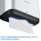 DUTYWORKS Paper Towel Dispenser Wall Mount, Multifold Paper Towel Holder Adhesive Hand Towel Dispenser for Bathroom Kitchen Commercial, Silver