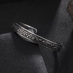 YWMAN Vintage Floral Cuff Bracelet, Stainless Steel Flower Bangle Bracelets for Women