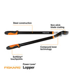 Fiskars 28" Power-Lever Garden Bypass Loppers, 1.75" Cut Capacity