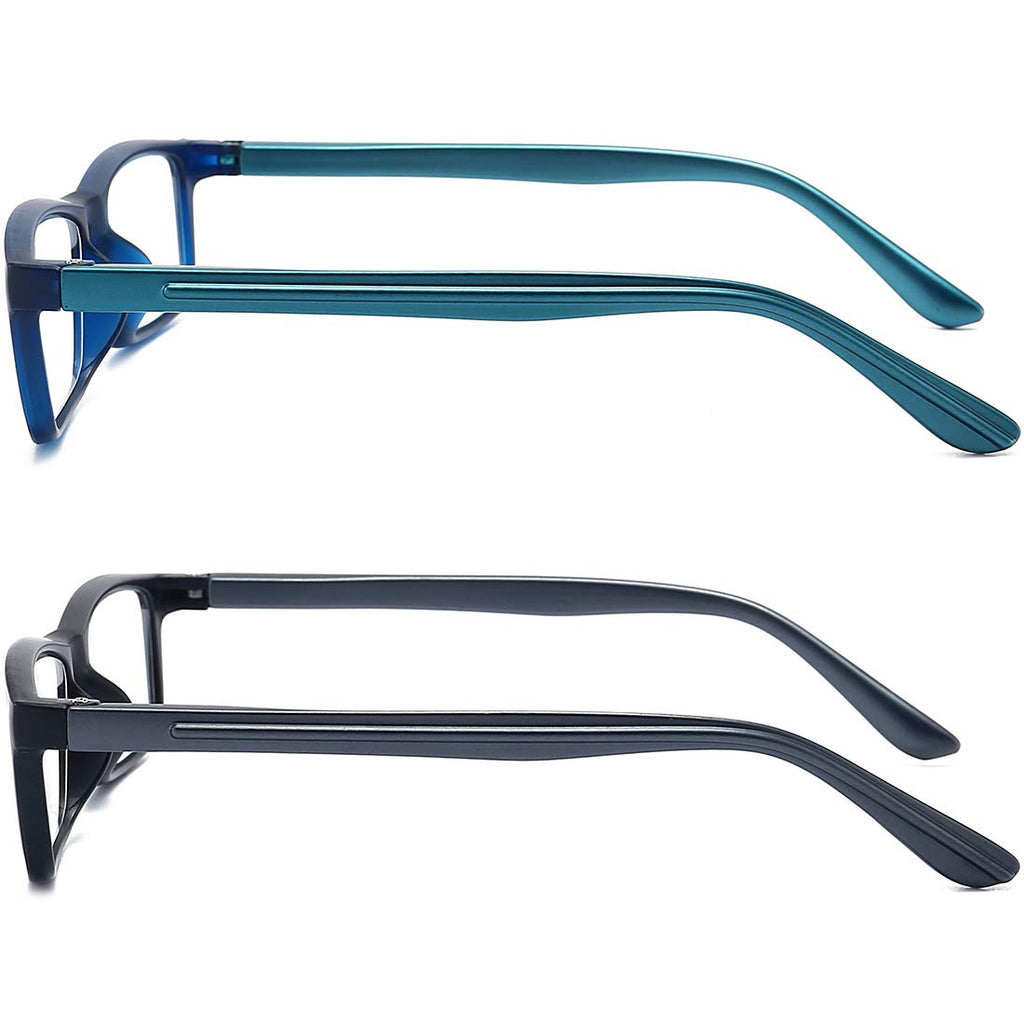 RaoOG Reading Glasses for Men/Women with Spring hinges 1.75 Rectangulart Computer Readers with Blue Light Protection and Case