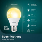 Linkind A19 LED Light Bulbs, 40 Watt Equivalent, 2700K Soft White 6 Packs