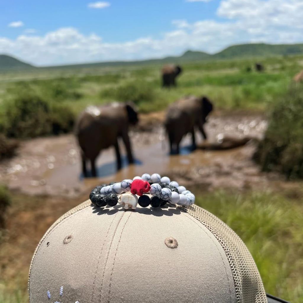 Fahlo Elephant Tracking Bracelet, White Howlite STE Edition