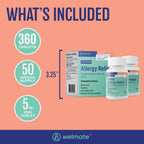 WELMATE - Levocetirizine Dihydrochloride 5mg (360 ct) - Allergy Medicine - 24 Hours - Antihistamine - Allergy Relief Pills - Over-The-Counter Medication