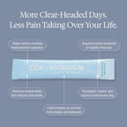 Migranium Daily Nervous System Support Formula for Head Tension, Stress & Energy, Calm Focus + Cellular Wellness Drink, 400mg of Pure Magnesium Glycinate + 9 Key Neuronutrients, 30 Travel Sachets