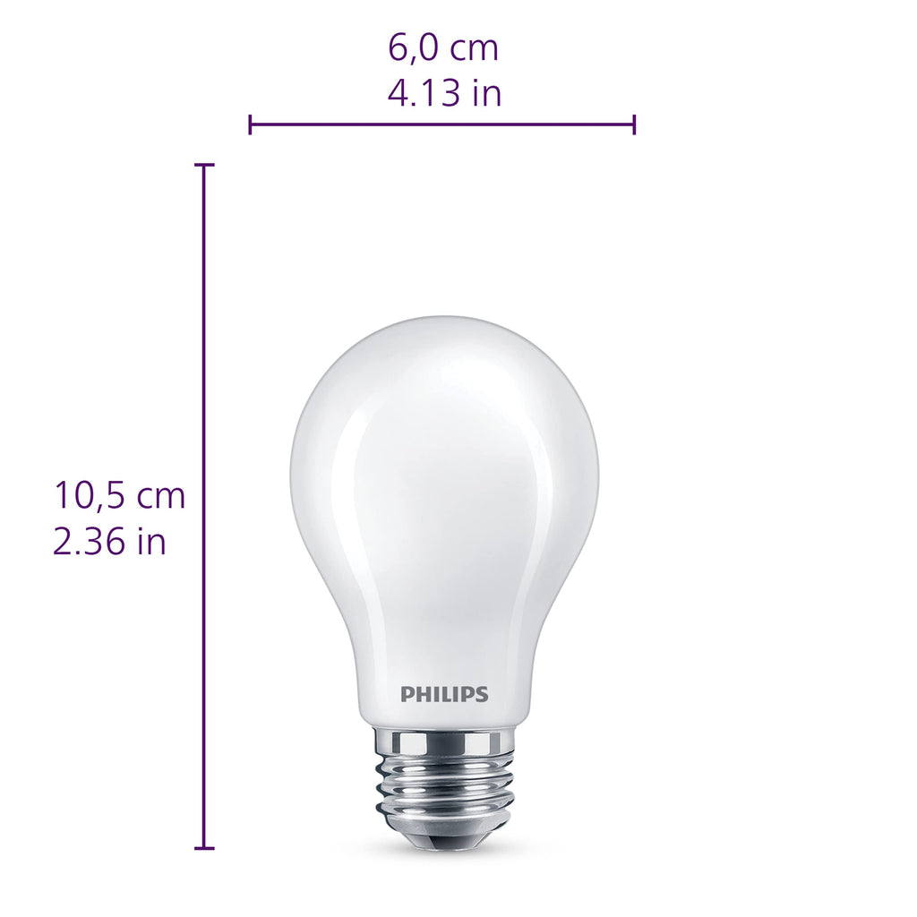 PHILIPS LED 40W A19 8-Pack Ultra Definition Soft White (2200K) 450 Lumen (5W = 40W) Dimmable Frosted Flicker-Free Light Bulbs