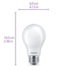 PHILIPS LED 40W A19 8-Pack Ultra Definition Soft White (2200K) 450 Lumen (5W = 40W) Dimmable Frosted Flicker-Free Light Bulbs