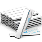 Rare Earth Magnets, Caturledas 30 Pack Heavy Duty Strong Neodymium Magnets with Double Sided Adhesive, Rectangular Bar Magnetic Strip for Window Curtain Indoor Outdoor Light Lamp, 60x10x3 mm, Silver