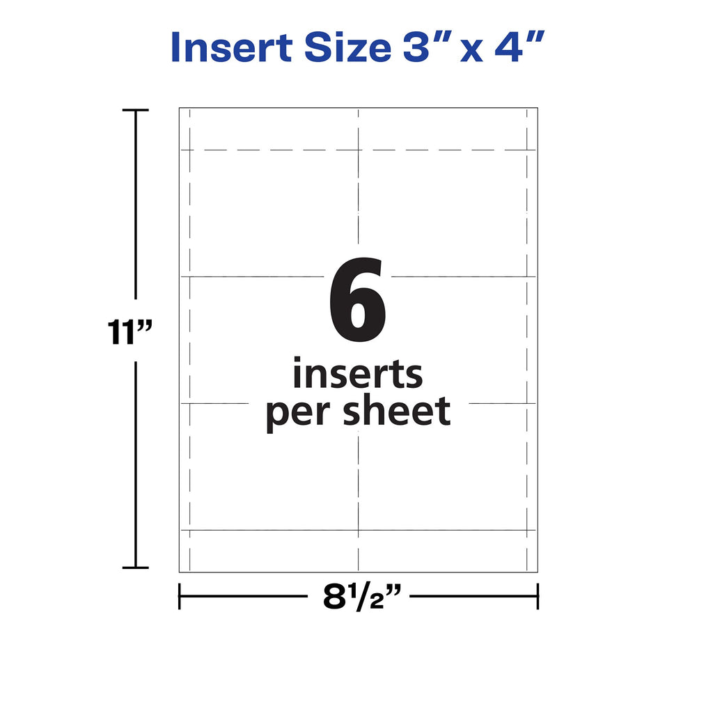 Avery Name Badge Inserts, 3" x 4", 300 White Inserts