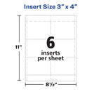 Avery Name Badge Inserts, 3" x 4", 300 White Inserts