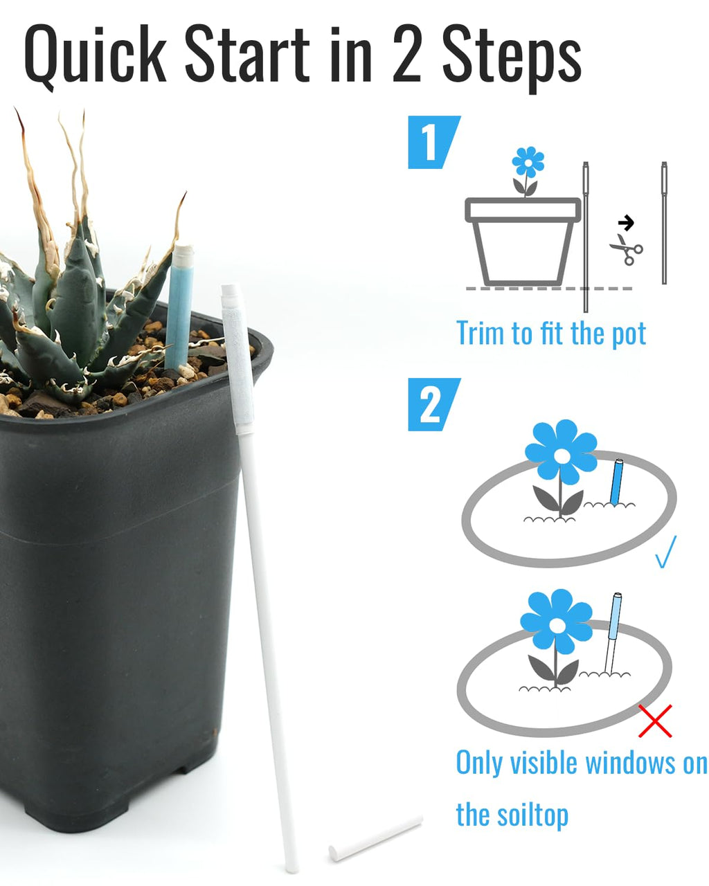 Diligrow Aquameter – Soil Moisture Meter for Succulents, General Plant, Bonsai, Gardening & Farming, Indoor & Outdoor, Beginner-Friendly (12 PCS)