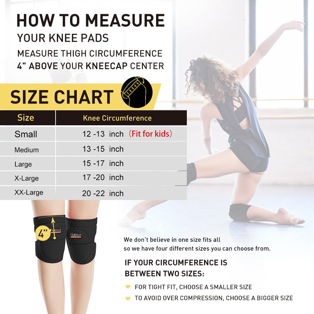 HUEGLO Dance Knee Pads for Volleyball for Girls,Soft Sponge Knee Pads for Avoid Floor Burns & Bruising,1Pair,XX-Large
